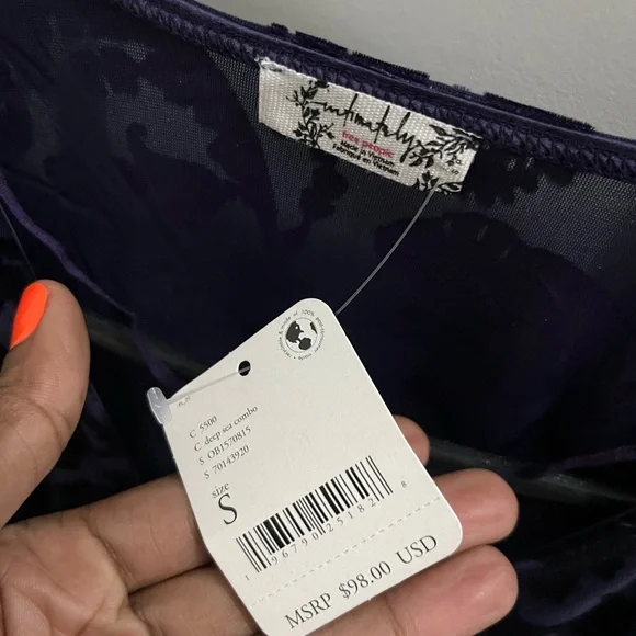 Free People NWT's Intimately Magic Hour Bodysuit- Deep Sea Combo - Picture 5 of 6